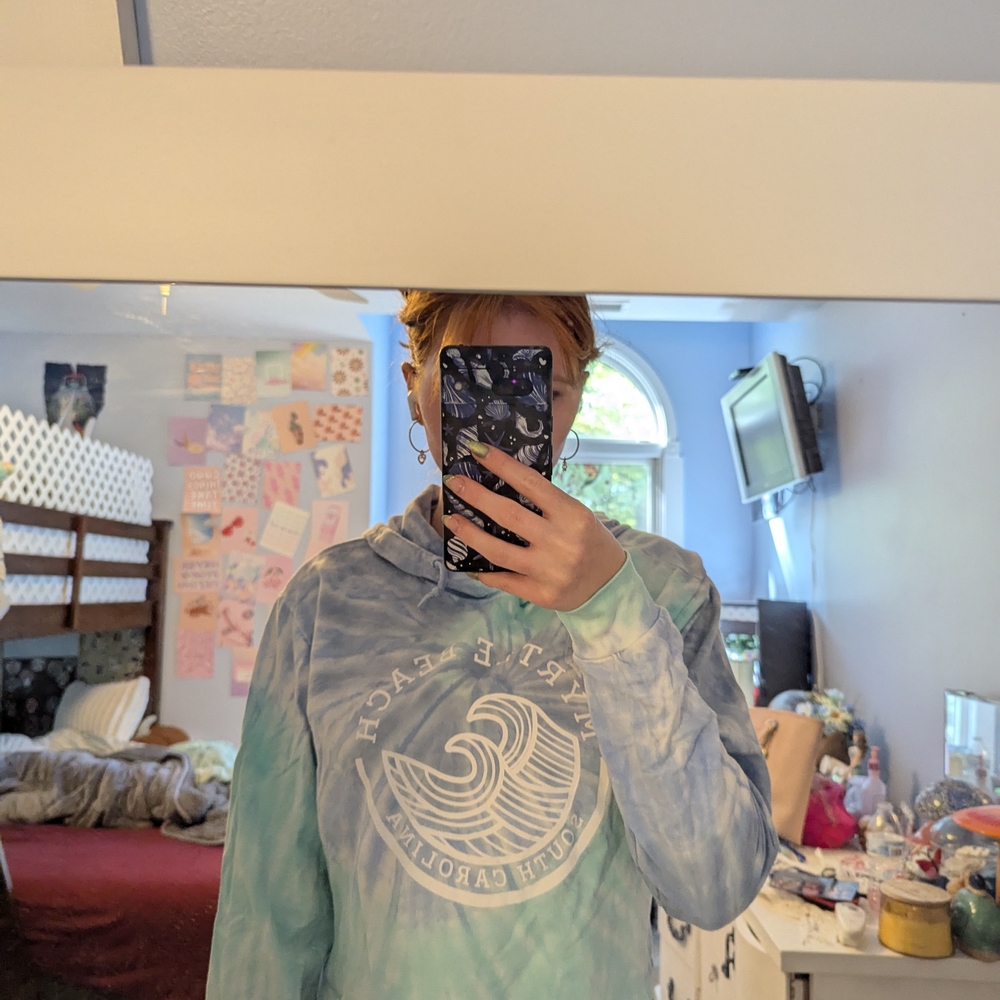 Blue and White Tie-Dye Hoodie